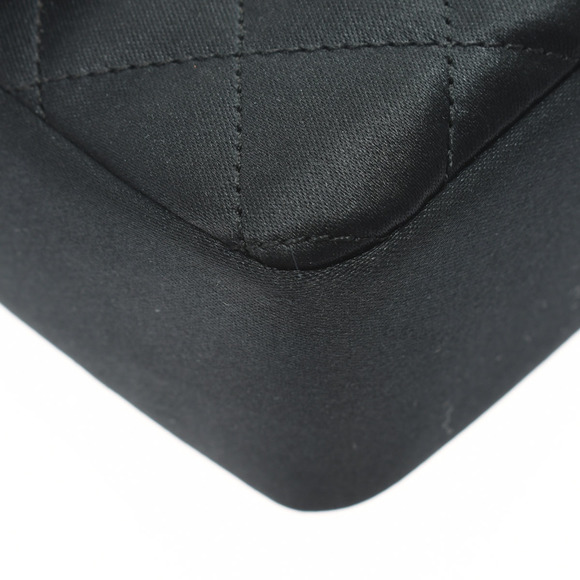 Chanel Mini Matelasse Chain Shoulder Black Gold Hardware Satin Shoulder Bag - Picture 6 of 10